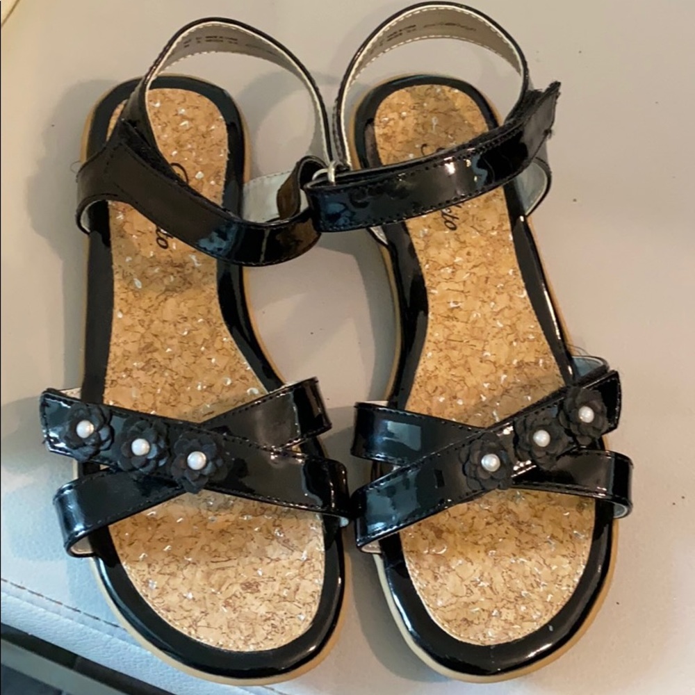 Black patent sandals- size 3M kids